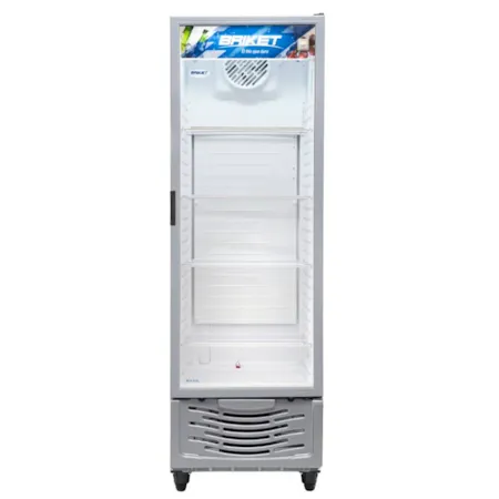 Exhibidora Vertical 420lts 4 Estantes Led Forzador Briket