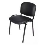 imagen de Silla Dakot Apilable Cuerina Negra