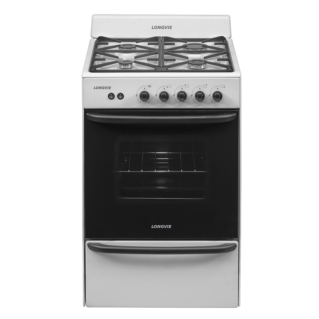 Cocina, Blanca, 56cm, Reja, de, Fundición, Lux, Encendido, Longvie, 13331BF.