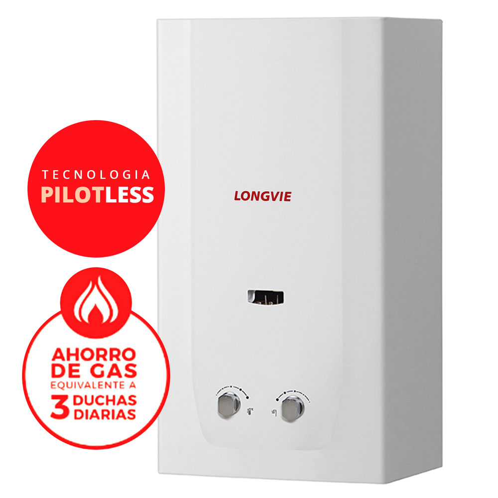 calefon, calefones, a gas, gas natural, longvie, 14, 14 litros, 14l, doble regulación, CN514SS-N.