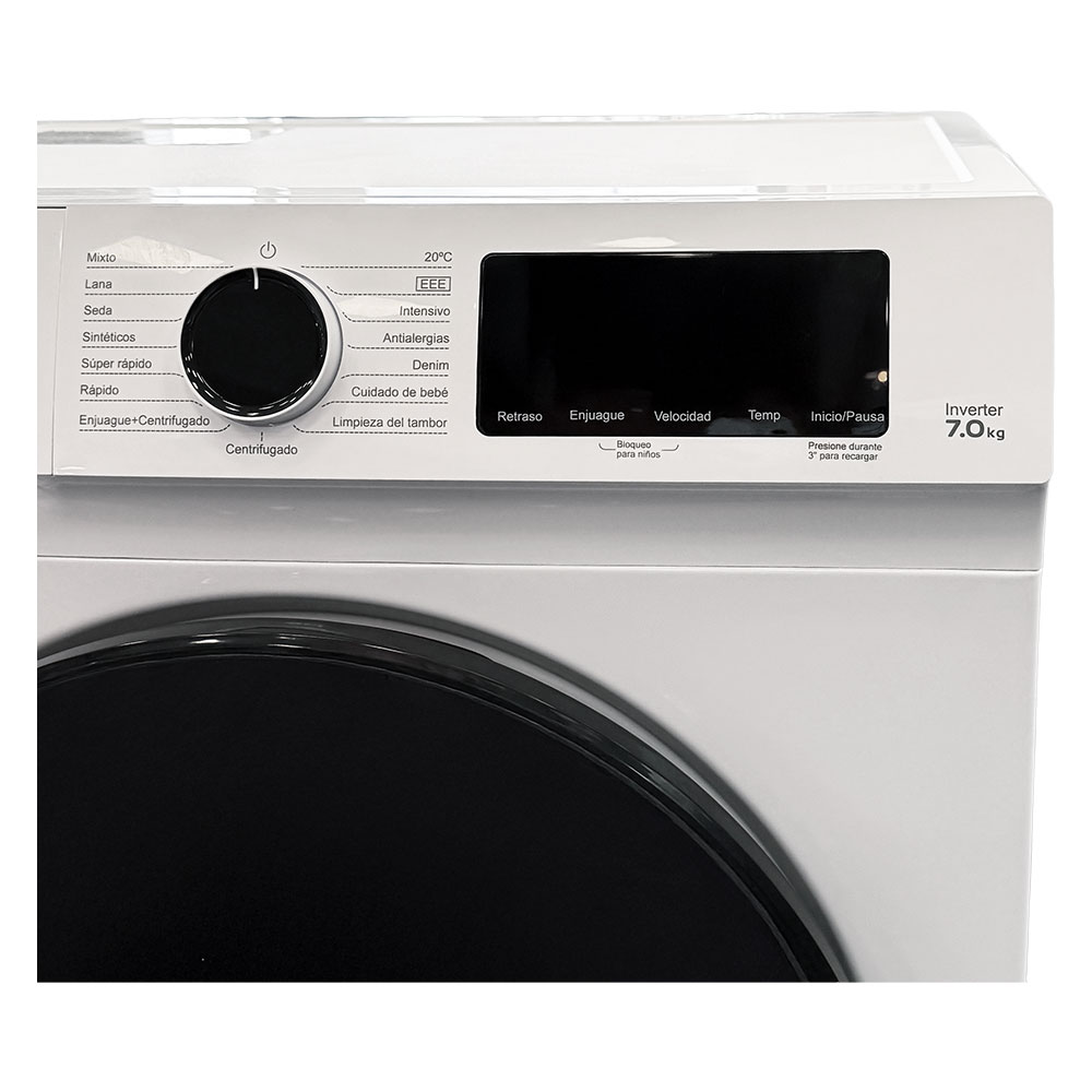 lavarropa, lavarropas, lava ropa, lava ropas, automatico, inverter, dalton, 7lg, 1200rpm, digital, frontal, carga frontal, blanco, DA-L70-BL.